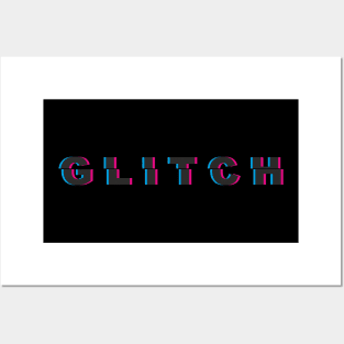 Glitch text art digital 3d Posters and Art